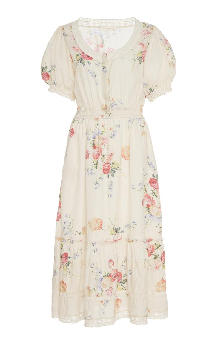 Loveshackfancy Wendy Floral-print Silk Dress