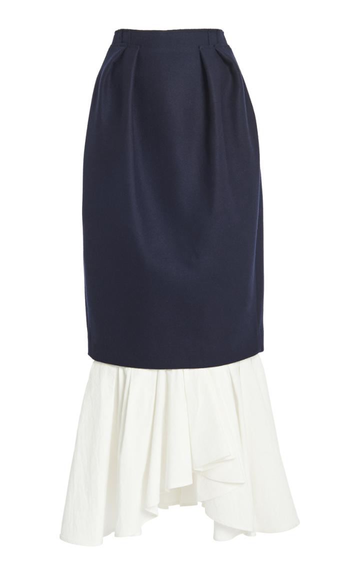 Moda Operandi Rosie Assoulin Two-tone Wool-blend Skirt