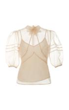 Red Valentino Organza Short Sleeve Blouse