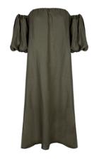 Moda Operandi Piece Of White Darcia Off-the-shoulder Puff-sleeve Linen Dress