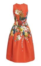 Moda Operandi Oscar De La Renta Floral-print Crepe Midi Dress