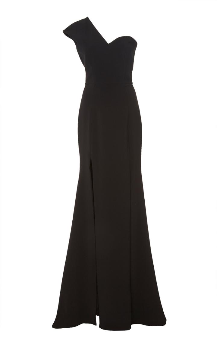 Christian Siriano Crepe One-shoulder Gown