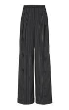 Michael Kors Collection Striped Wool-stretch Wide-leg Pants