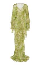 Etro Tiered Ruffle-sleeve Silk Maxi Dress