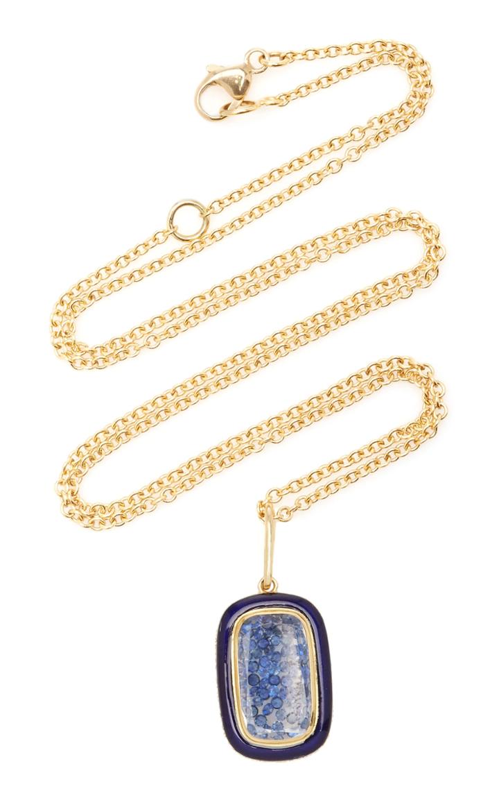Moda Operandi Moritz Glik 18k Yellow Gold Double-sided Blue Sapphire Shaker Pendant