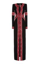Naeem Khan Embroidered Crepe Gown