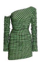 Moda Operandi David Koma Asymmetric Jersey-houndstooth Mini Dress