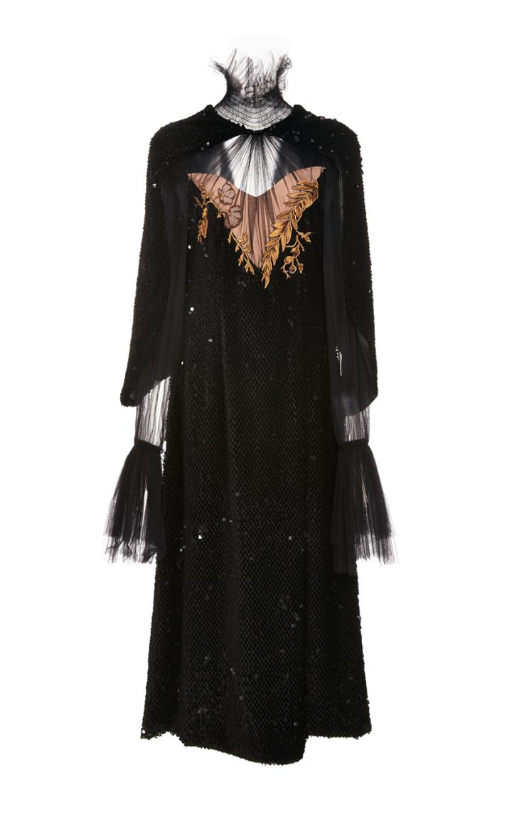 Alena Akhmadullina Ruffled Turtleneck Tulle Dress