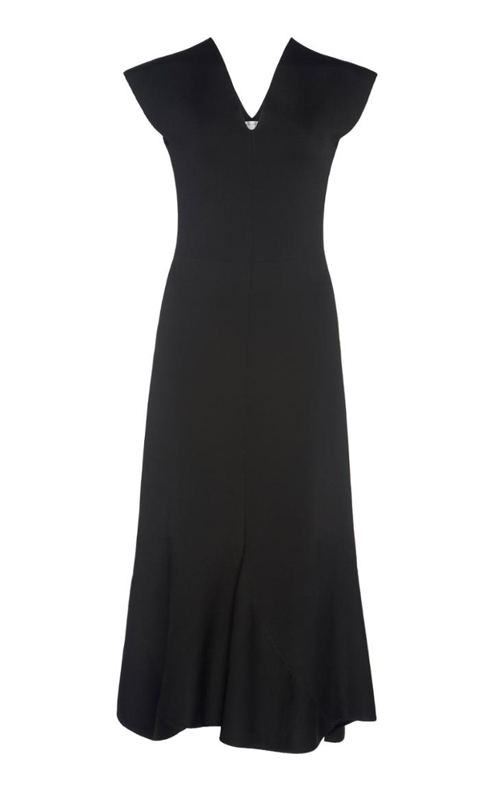 Victoria Beckham Pleated Crepe A-line Dress