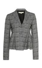 By Any Other Name Plaid Cotton Peplum Blazer