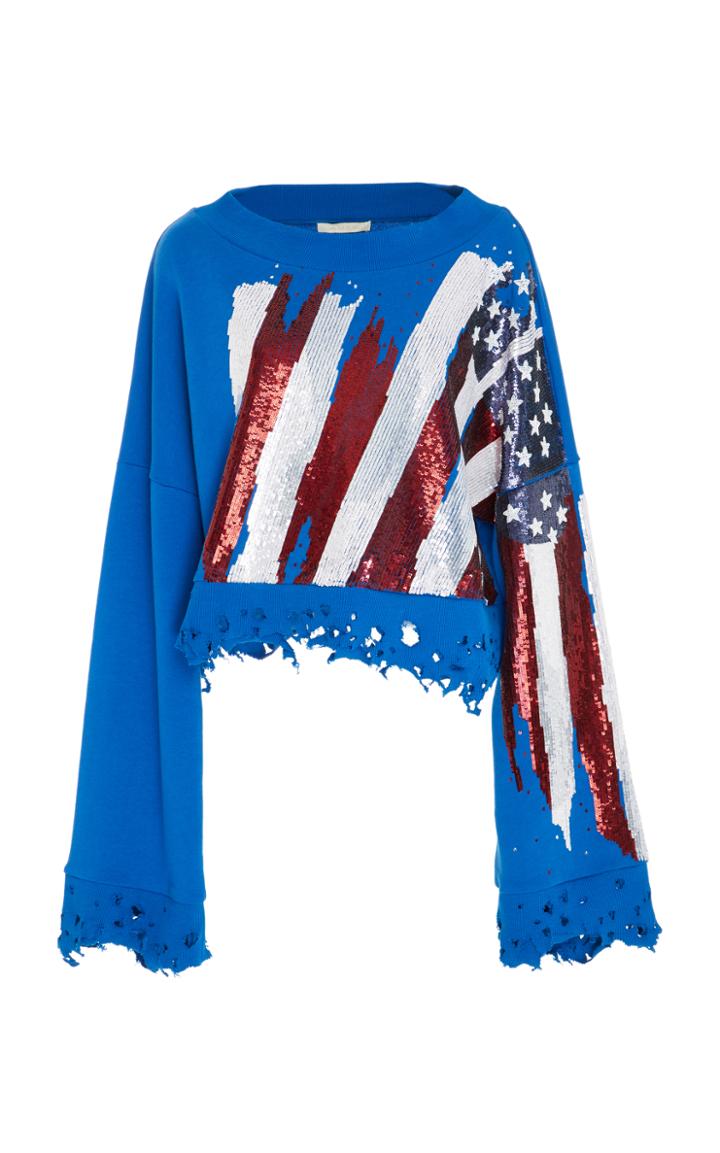 Amen Couture Embellished Distressed Sweatshirt