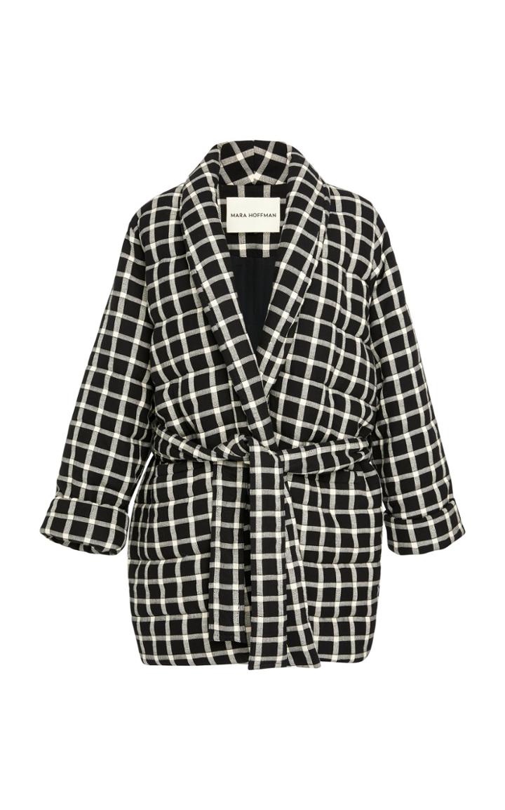 Mara Hoffman Willa Quilted Check Wrap Jacket