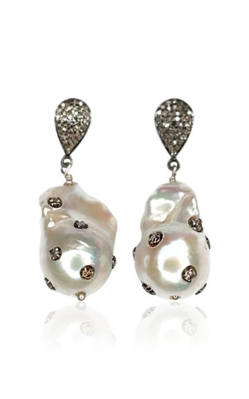 Joie Digiovanni Diamond-studded Pearl Earrings