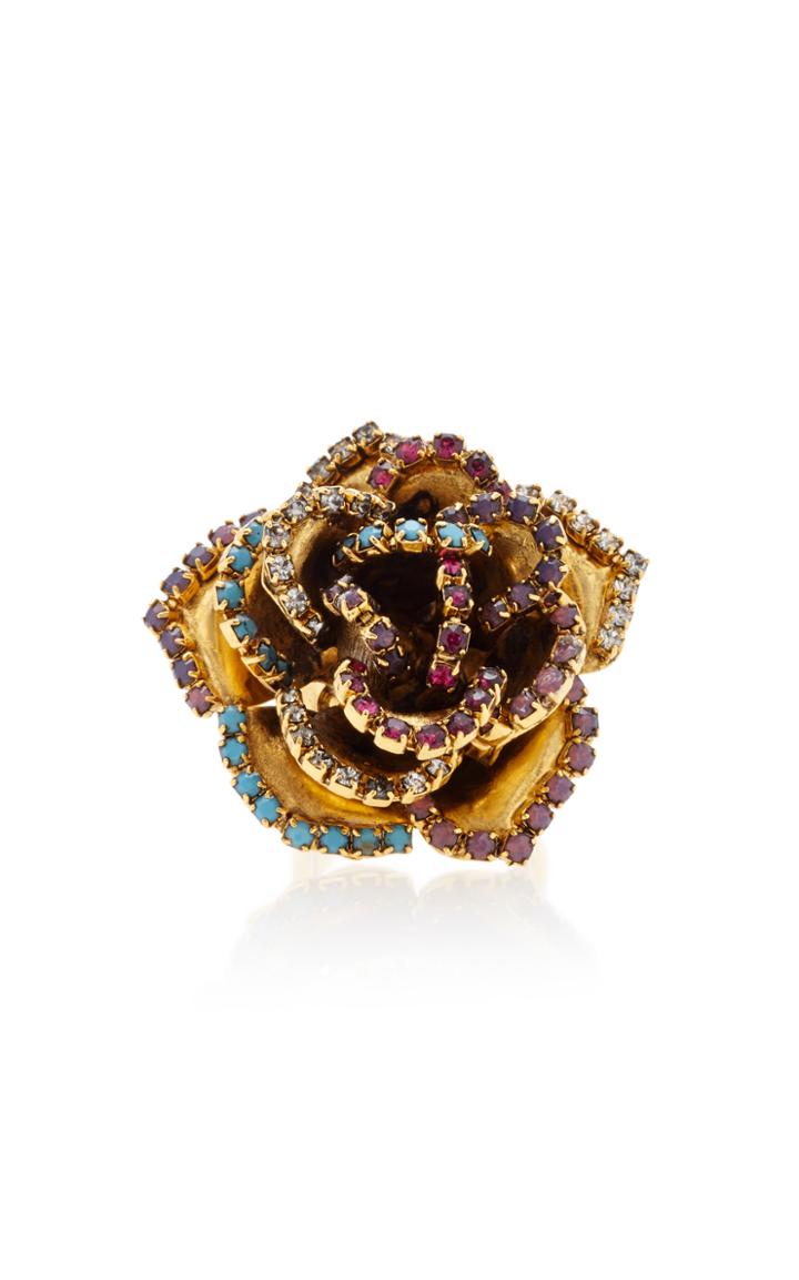 Erickson Beamon Vermeil And Swarovski Crystal Bouquet Ring