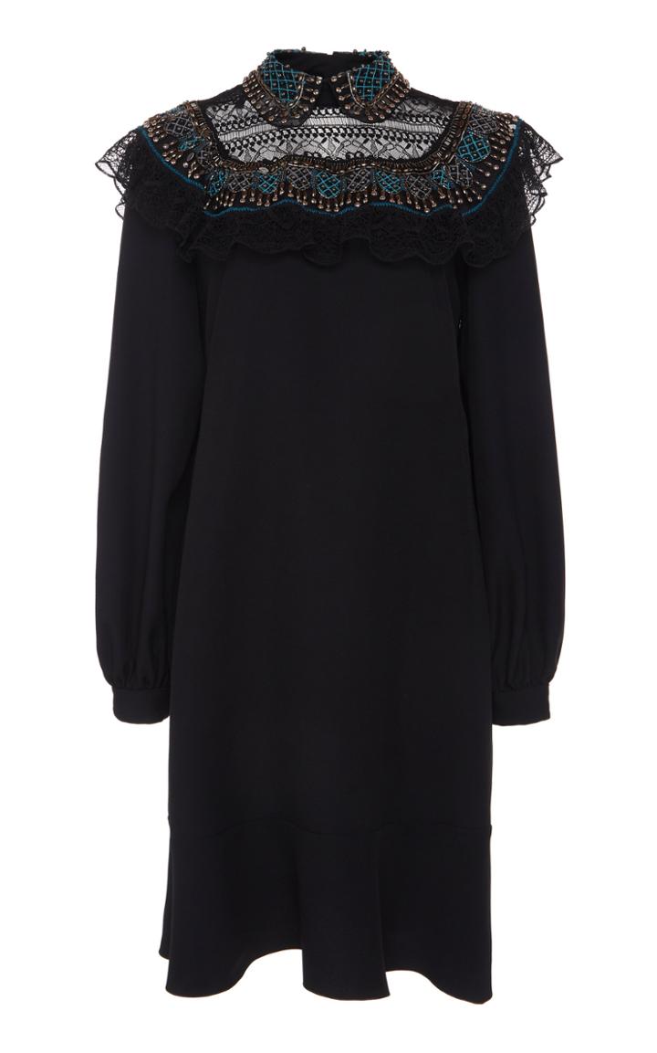Moda Operandi Alberta Ferretti Enver Satin Lace-trimmed Dress