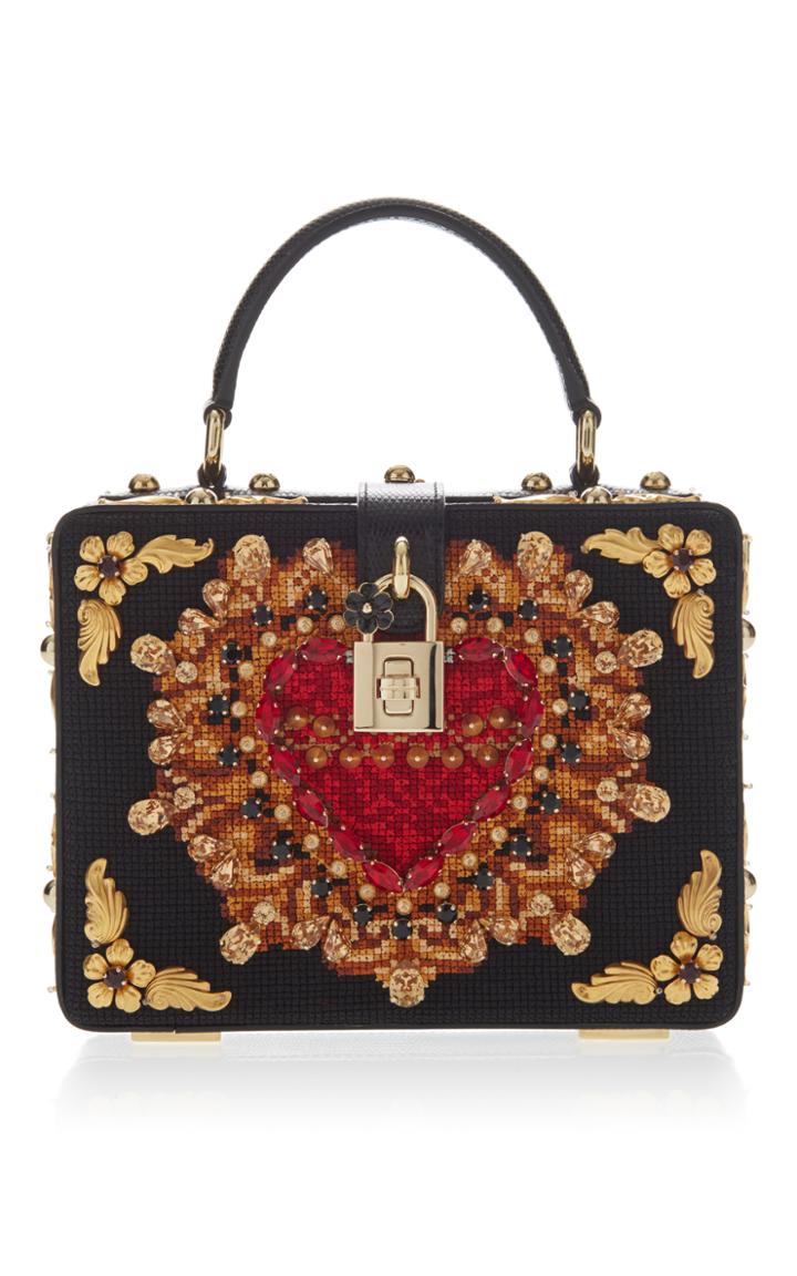 Dolce & Gabbana Heart Embroidery Box Bag