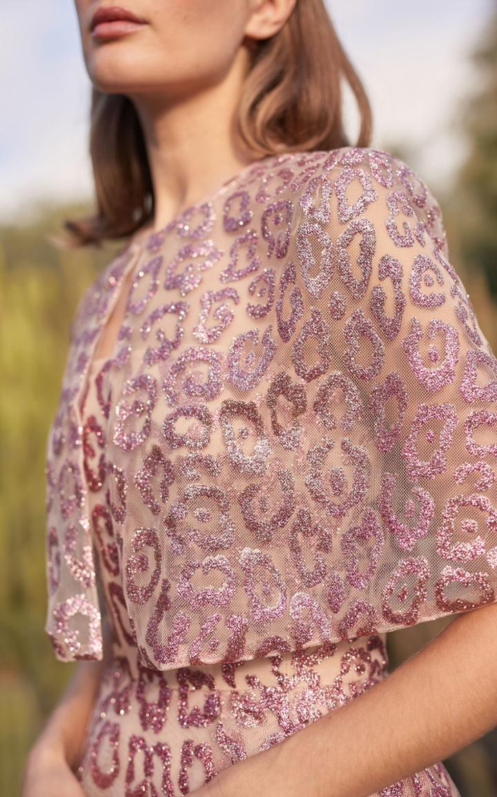 Moda Operandi Monique Lhuillier Leopard Glittered Tulle Capelet