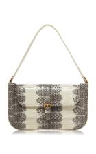 By Far Miranda Graphic Snake Print Leather Flap Bag