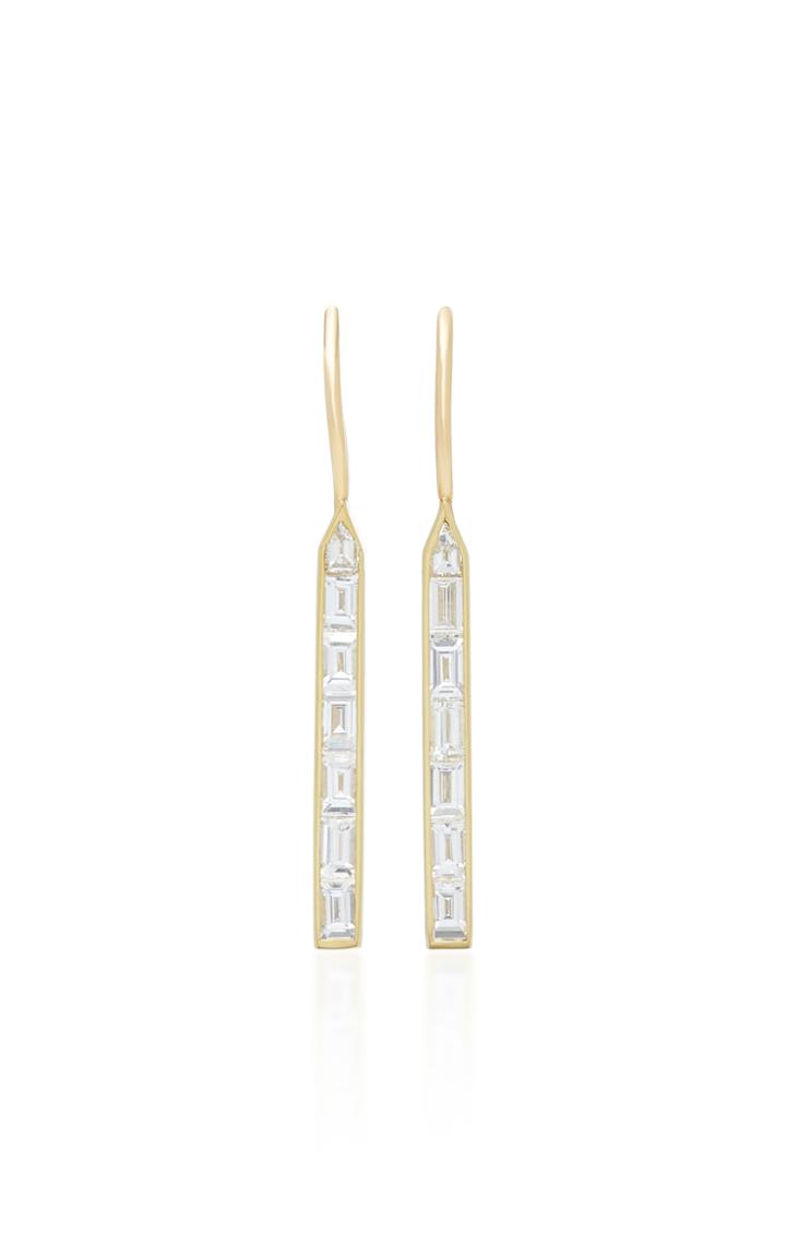 Emily P. Wheeler 14k Yellow Gold And Diamond Long Line Earrings