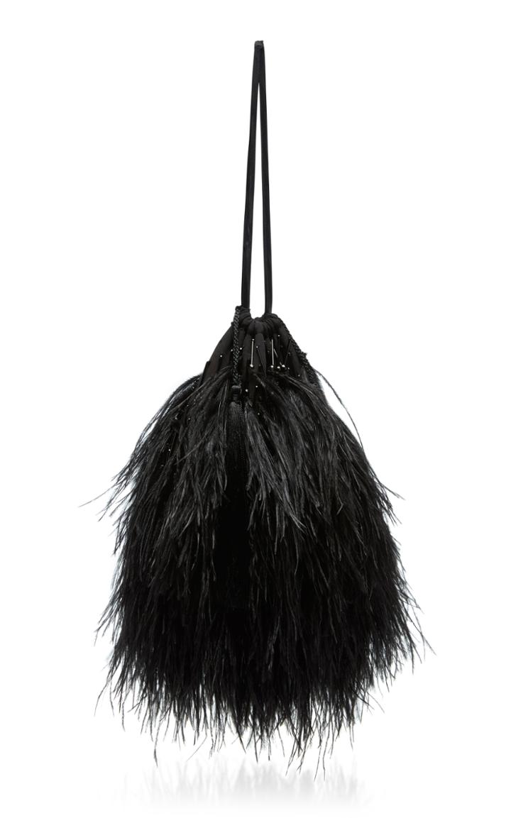 Attico Feathered Drawstring Pouch
