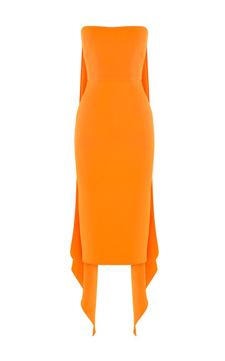 Alex Perry Hall Drape-back Crepe Midi Dress