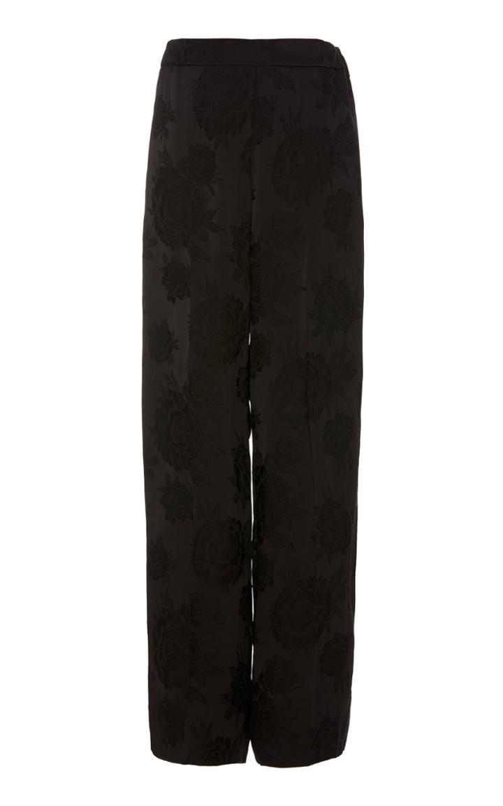 Salvatore Ferragamo Peony Jacquard Straight Leg Trousers