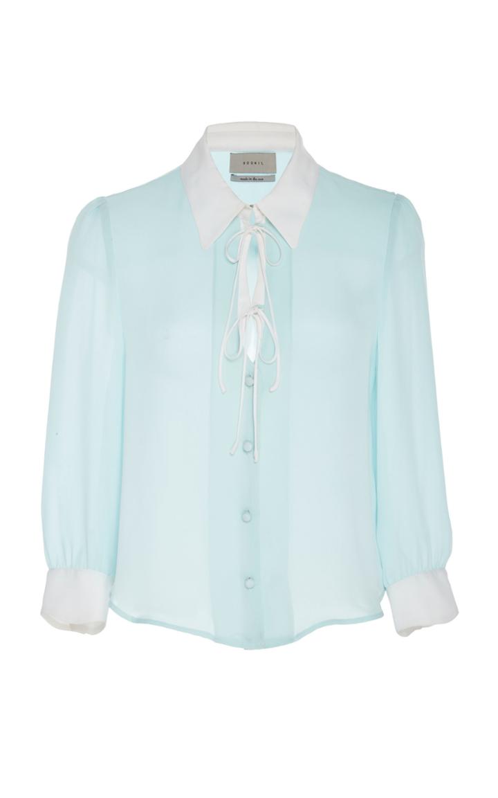 Soonil Wave Placket Silk Top