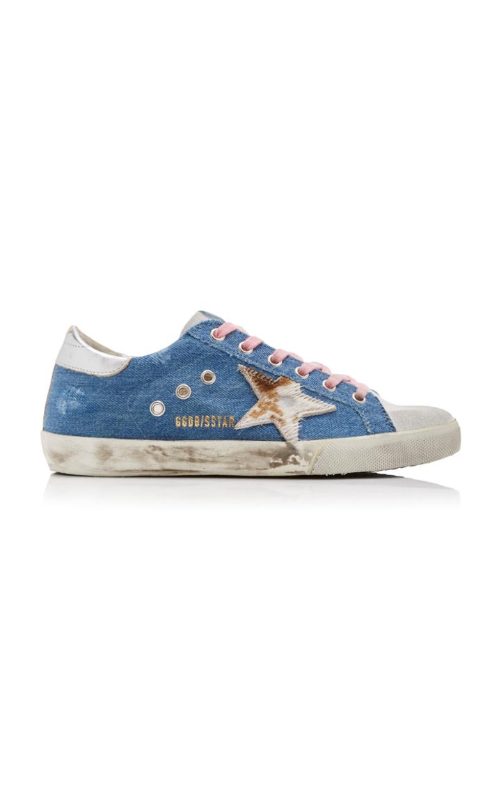 Golden Goose Superstar Denim And Leather Sneakers
