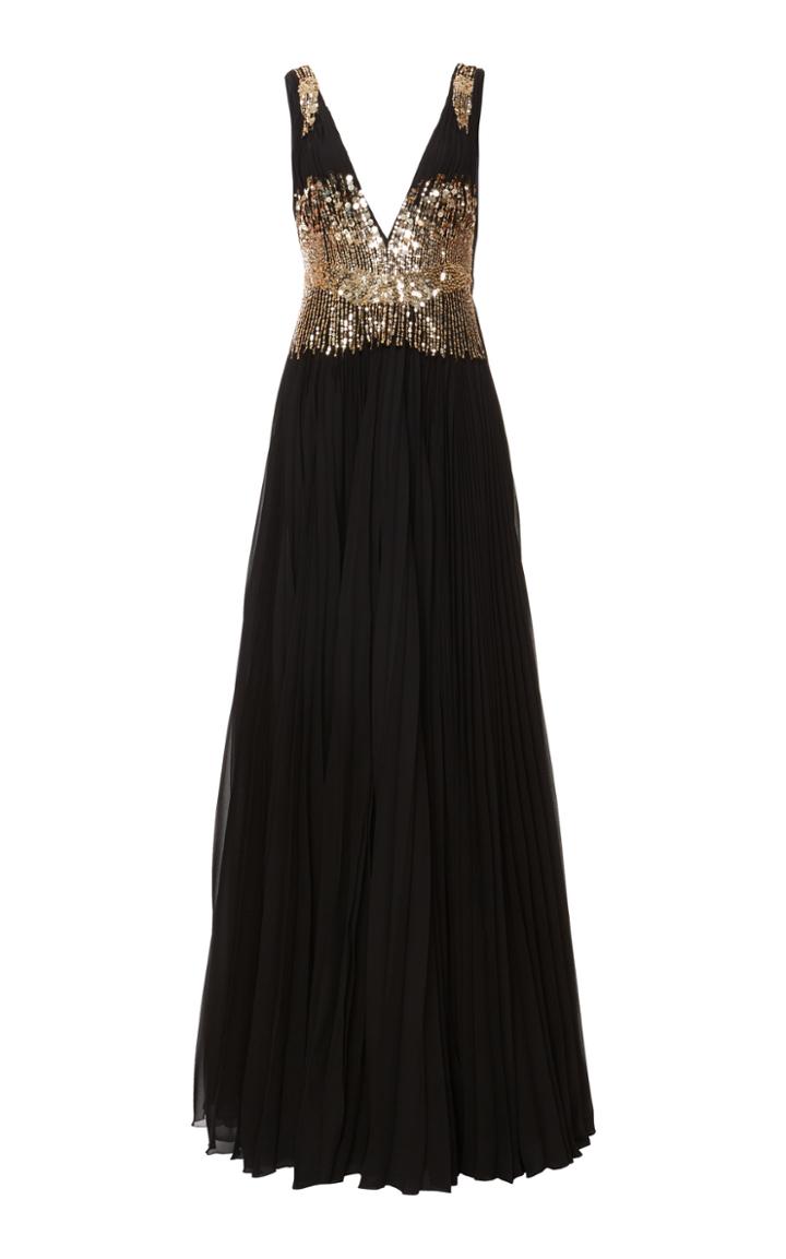 Elie Saab Sleeveless Sequin Embellished Gown