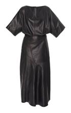 Derek Lam Cutout Paneled Leather Midi Dress