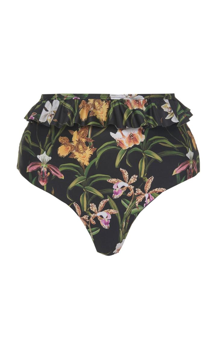 Moda Operandi Agua By Agua Bendita Alicia Flora Ruffle Bikini Bottom Size: S