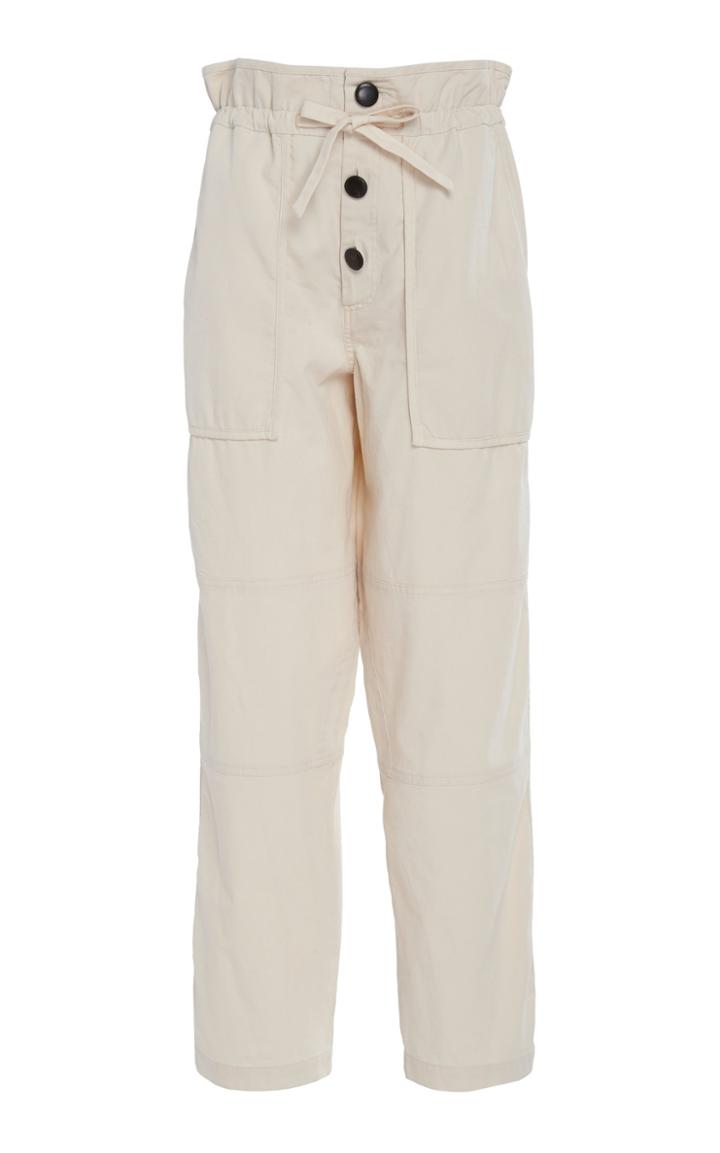 Sea Tie-detailed Straight-leg Cotton-blend Pants
