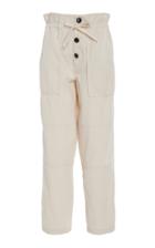 Sea Tie-detailed Straight-leg Cotton-blend Pants