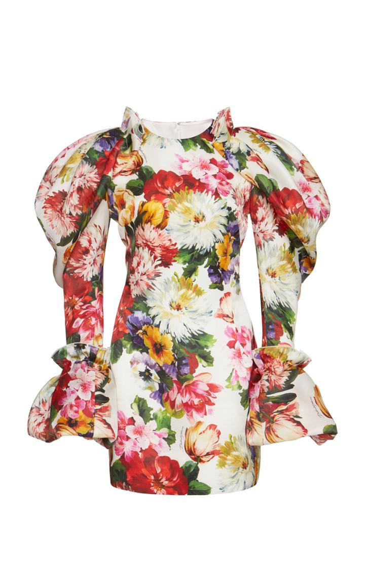 Dolce & Gabbana Mixed-floral Satin Mini Dress