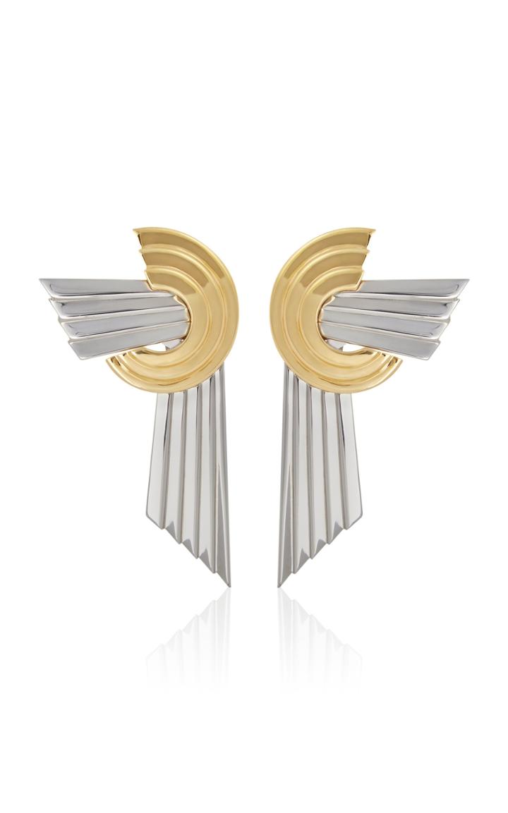 Moda Operandi Leda Madera Meryl Palladium And Gold-plated Earrings