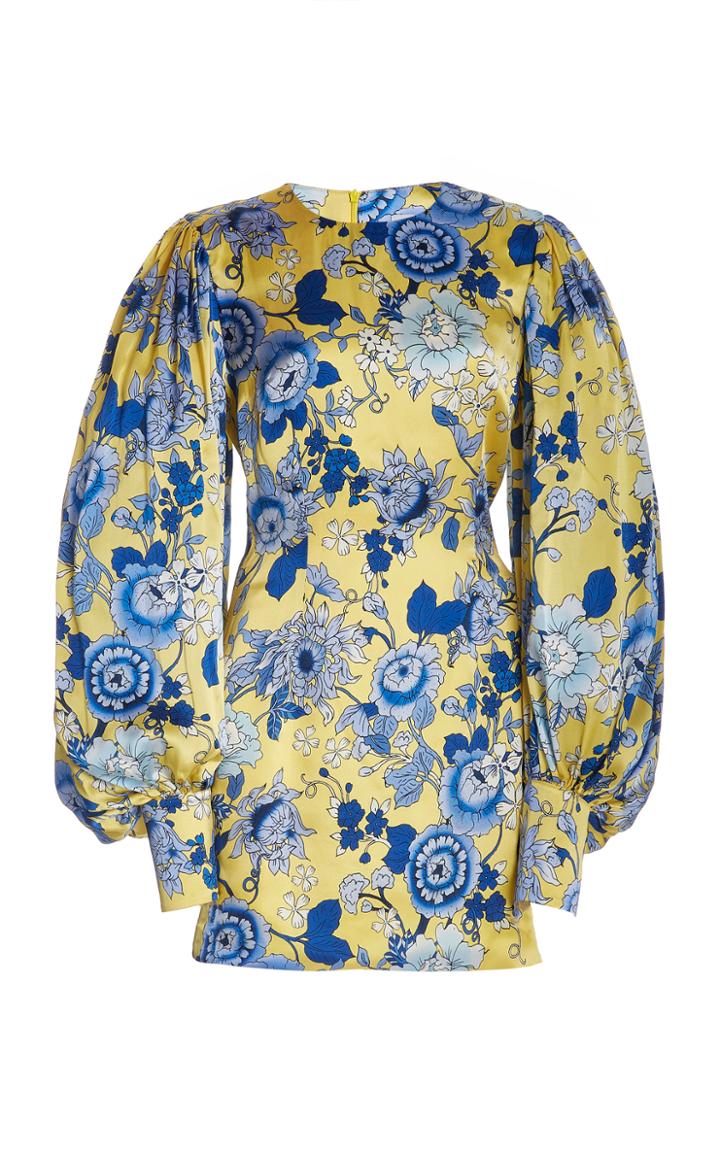 Moda Operandi Van Der Kooij Cornflower Silk-satin Mini Dress