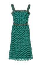 Costarellos Pearl Embroidered Sheath Dress