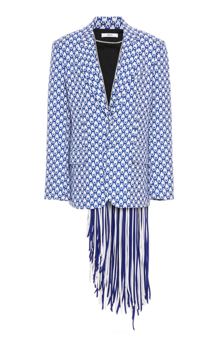 Moda Operandi Area Fringe-embellished Printed Blazer Size: 0