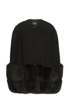Yanina Demi Couture Fur Trimmed Cape