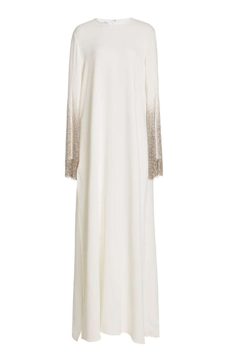 Moda Operandi Oscar De La Renta Fringed Silk-blend Caftan