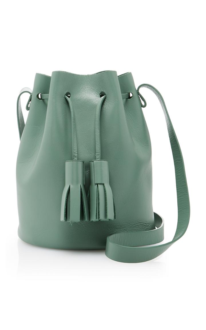 Building Block Mini Leather Bucket Bag