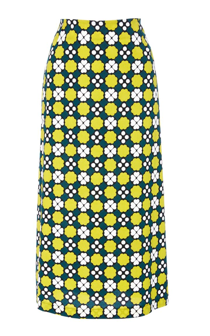 Laura Urbinati Printed Stretch Poplin Skirt