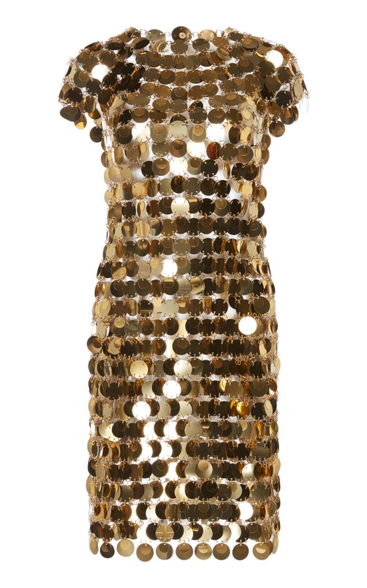 Paco Rabanne Short Sleeved Sequin Mini Dress