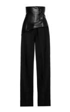 Aleksandre Akhalkatsishvili High-rise Faux Leather Corset Pants