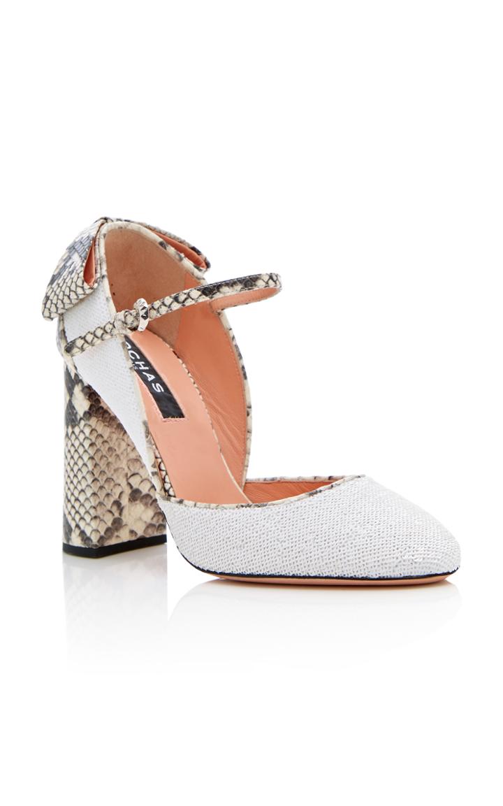 Rochas Snake Heeled Mary Jane Pump
