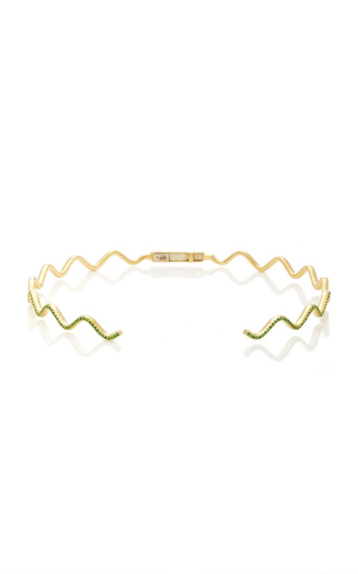 Sabine Getty Yellow Gold Wave Choker With Tsavorite
