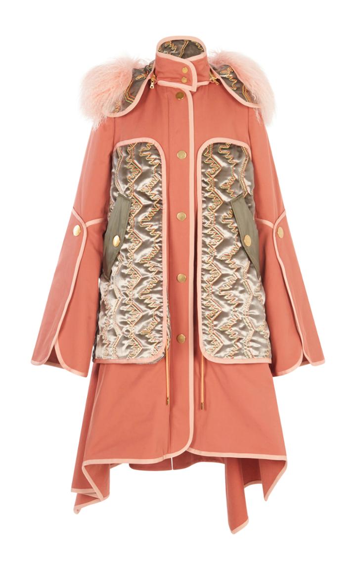 Peter Pilotto Gabardine Shearling Coat