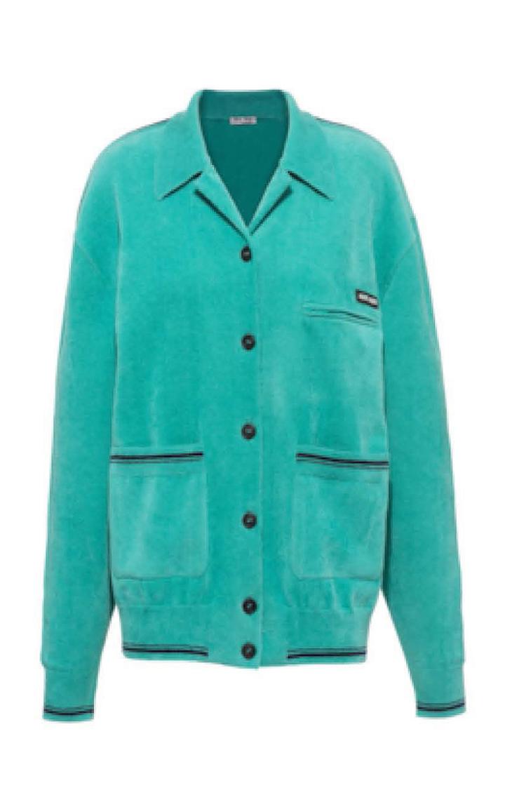 Moda Operandi Miu Miu Chenille Zip Cardigan