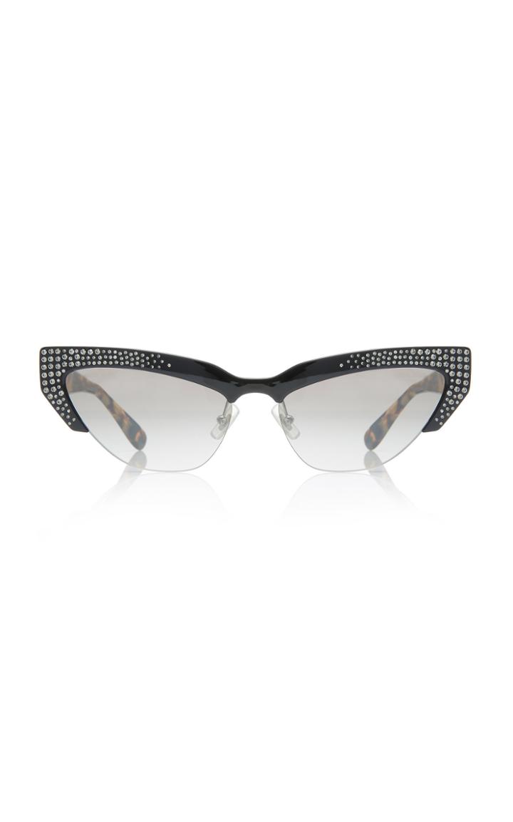 Miu Miu Cat-eye Crystal-embellished Acetate Sunglasses