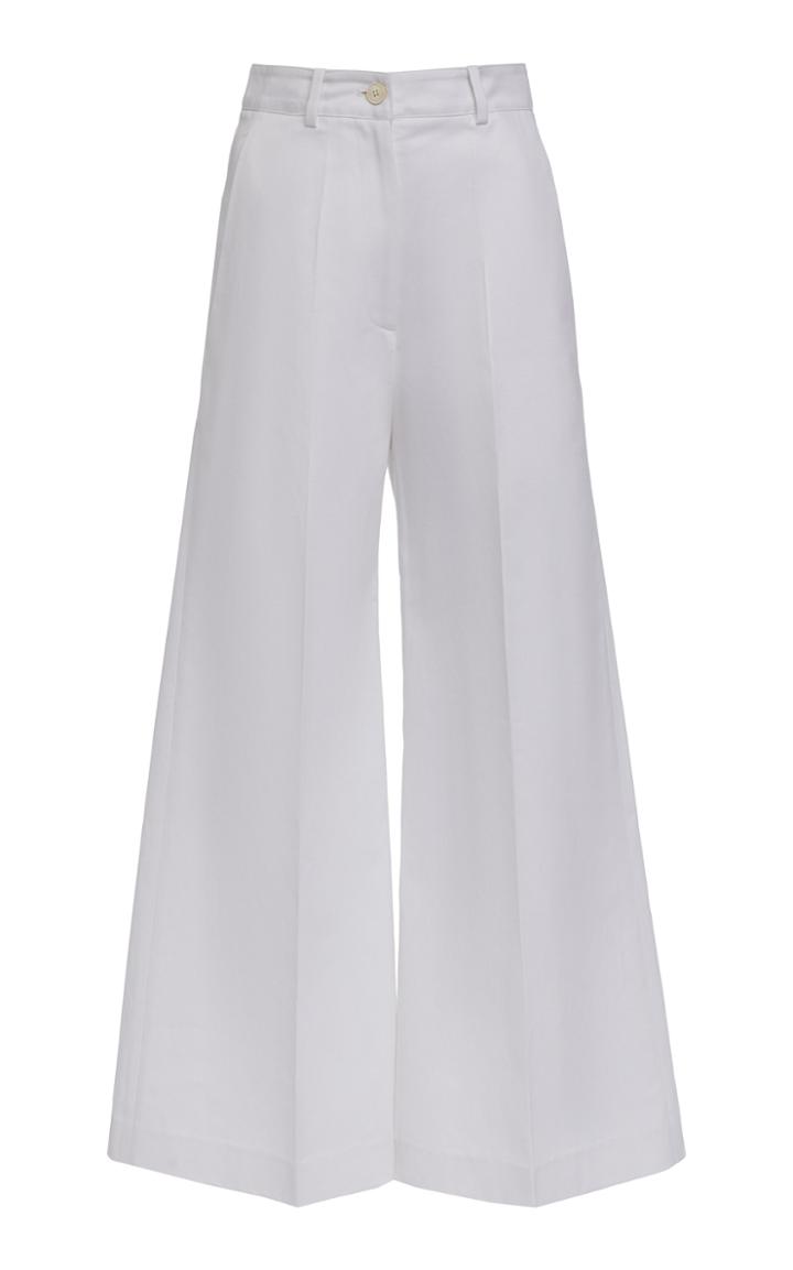 Moda Operandi Valentino Cotton-gabardine Wide-leg Pants